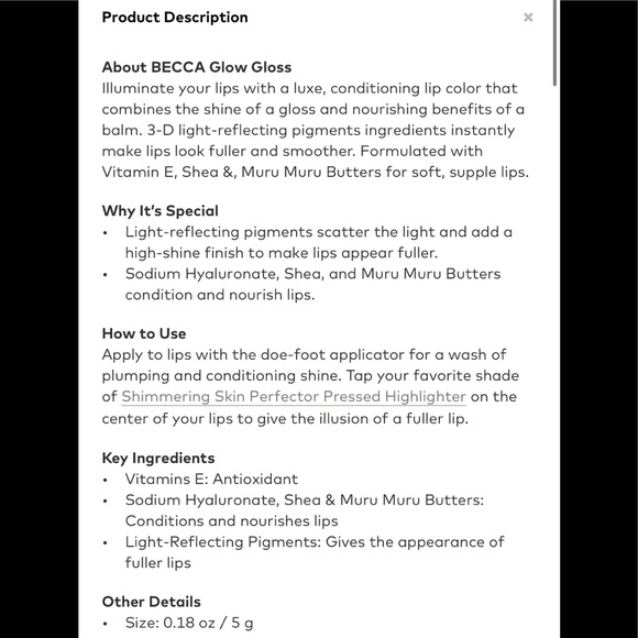 Becca Rose Quartz Glow Gloss Limted Edition - Picture 9 of 14